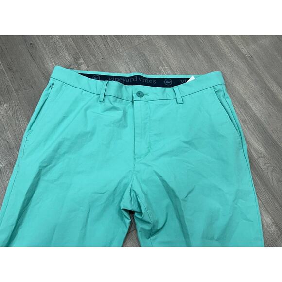 Vineyard Vines On The Go Pants Mens 35x32 Aqua Blue Performance Stretch Chino - Picture 3 of 6